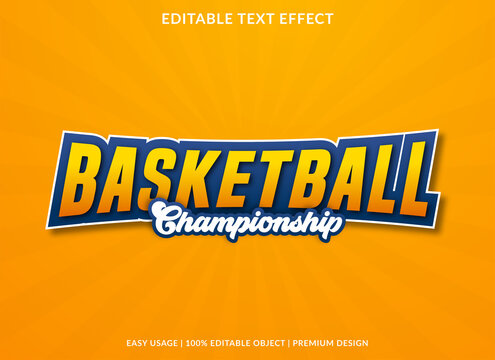basketball text effect template with bold style use for business logo and brand