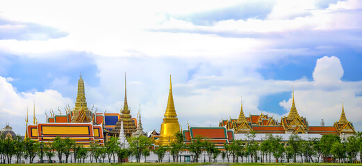 Wat Phra Kaew, Temple of the Emerald Buddha, Bangkok, Thailand.