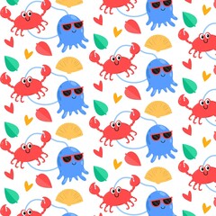 Cartoon Summer Tropical Pattern