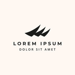 Sail with W letter form simple logo concept template