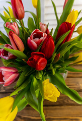 Bouquet of Spring Flowers - Red and Yellow Tulips