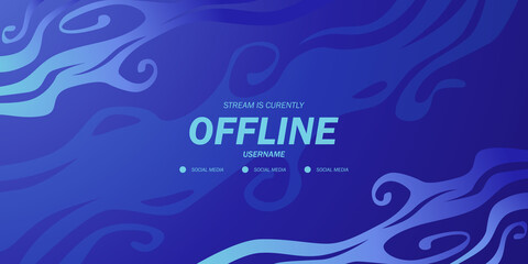 abstract blue wave flow liquid water ocean background for offline stream game twitch live video gaming