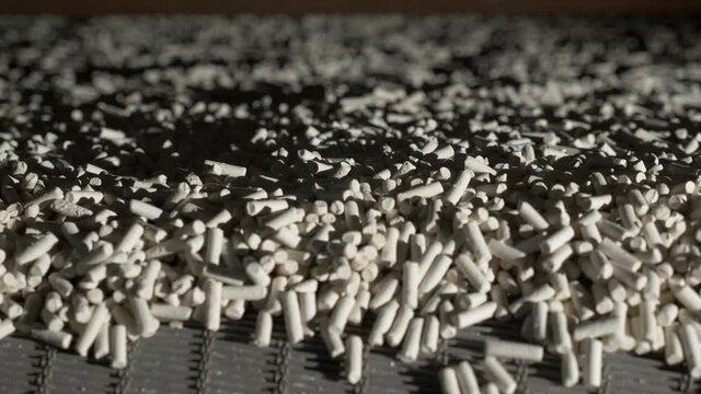 Different stages of manufacturing an industrial catalyst