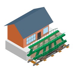 Autorack icon. Isometric illustration of autorack vector icon for web