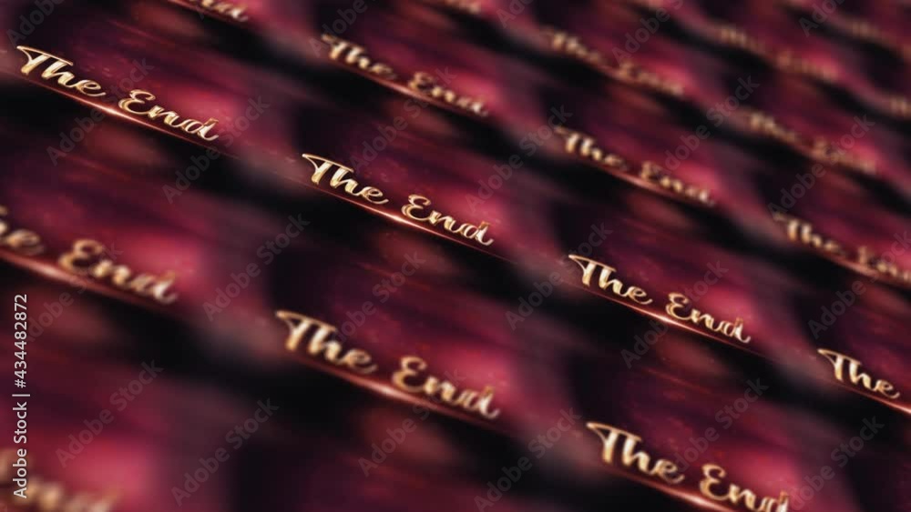 Poster the end final end credit cinematic title banner background concept. 4k 3d rendering seamless loop th