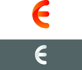 E Letter Alphabet Abstract vector text logo