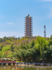 chinese temple on the river