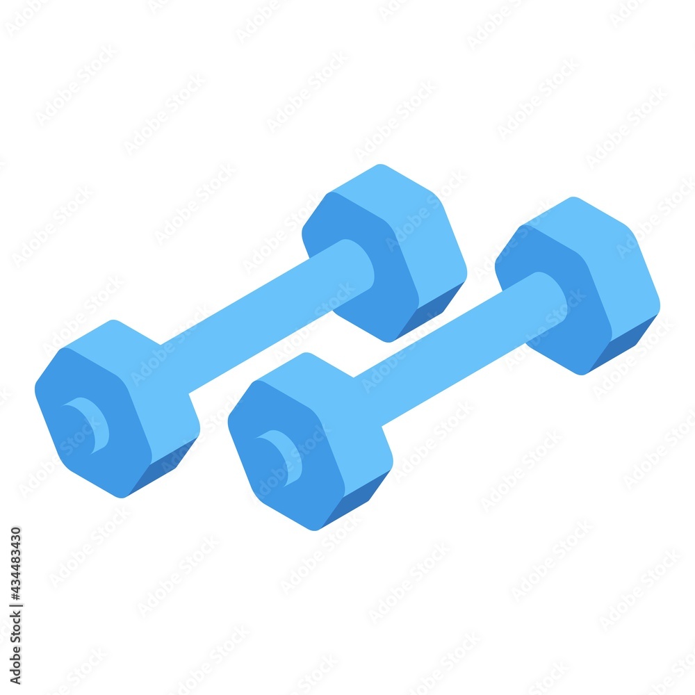 Poster dumbbells icon. isometric of dumbbells vector icon for web design isolated on white background