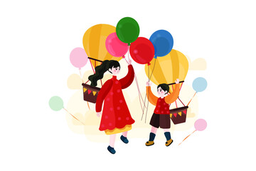 Mother�s Day Illustration concept. Flat illustration isolated on white background.