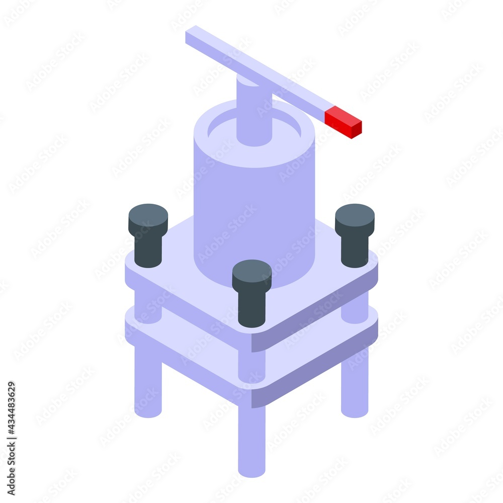 Poster industry press machine icon. isometric of industry press machine vector icon for web design isolated