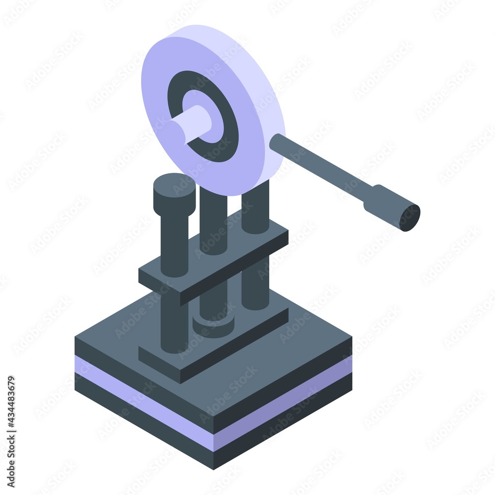 Aufkleber production press machine icon. isometric of production press machine vector icon for web design isol