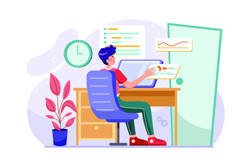 Software Developers Illustration concept. Flat illustration isolated on white background.