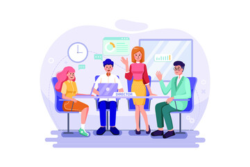 Board of Directors Illustration concept. Flat illustration isolated on white background.