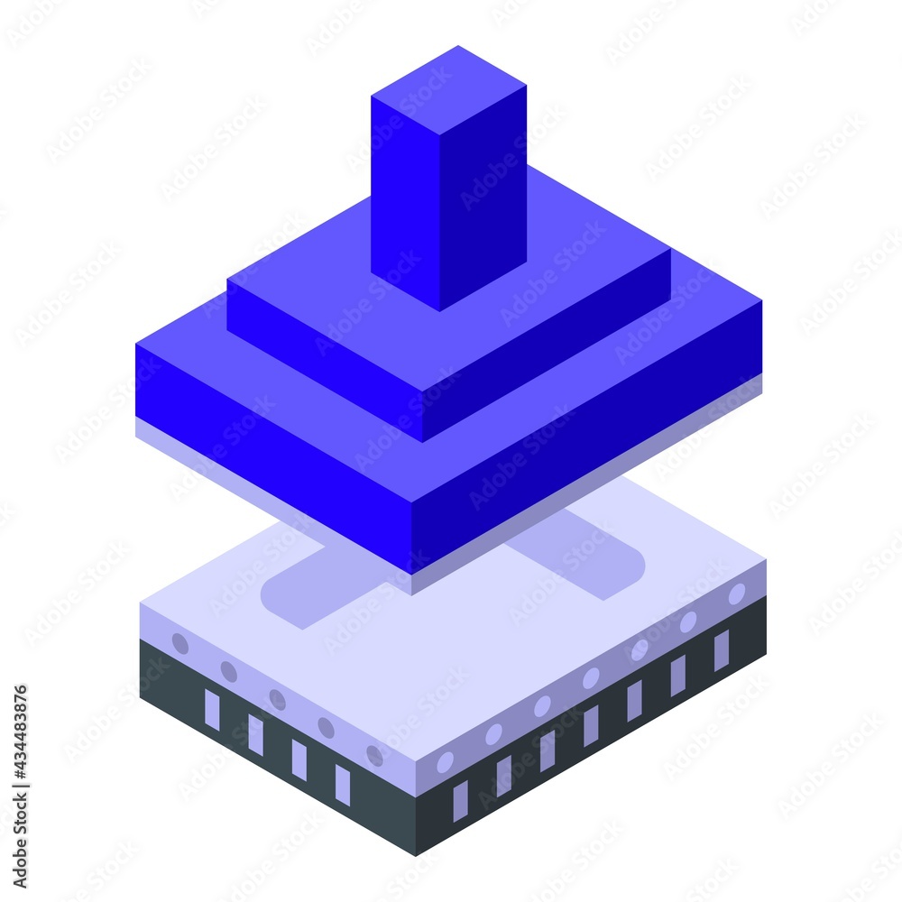 Poster engineering press machine icon. isometric of engineering press machine vector icon for web design is