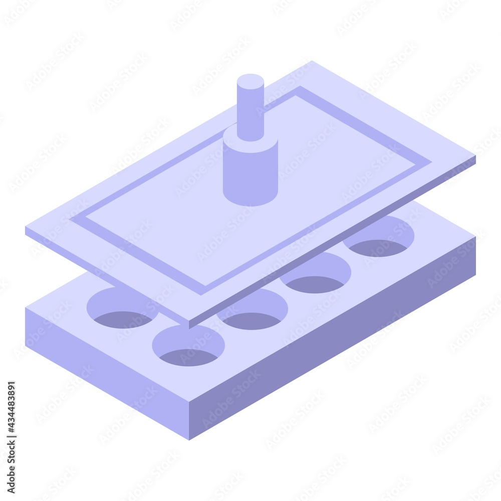 Poster milling press machine icon. isometric of milling press machine vector icon for web design isolated o