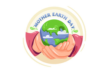 Mother Earth Day Illustration concept. Flat illustration isolated on white background.