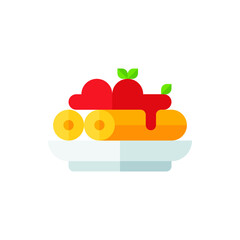 Enchilada, Spring Roll Flat Icon Logo Illustration Vector Isolated. Mexican Food and Restaurant Icon-Set. Suitable for Web Design, Logo, App, and Upscale Your Business.