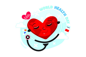 World Health Day Illustration concept. Flat illustration isolated on white background.
