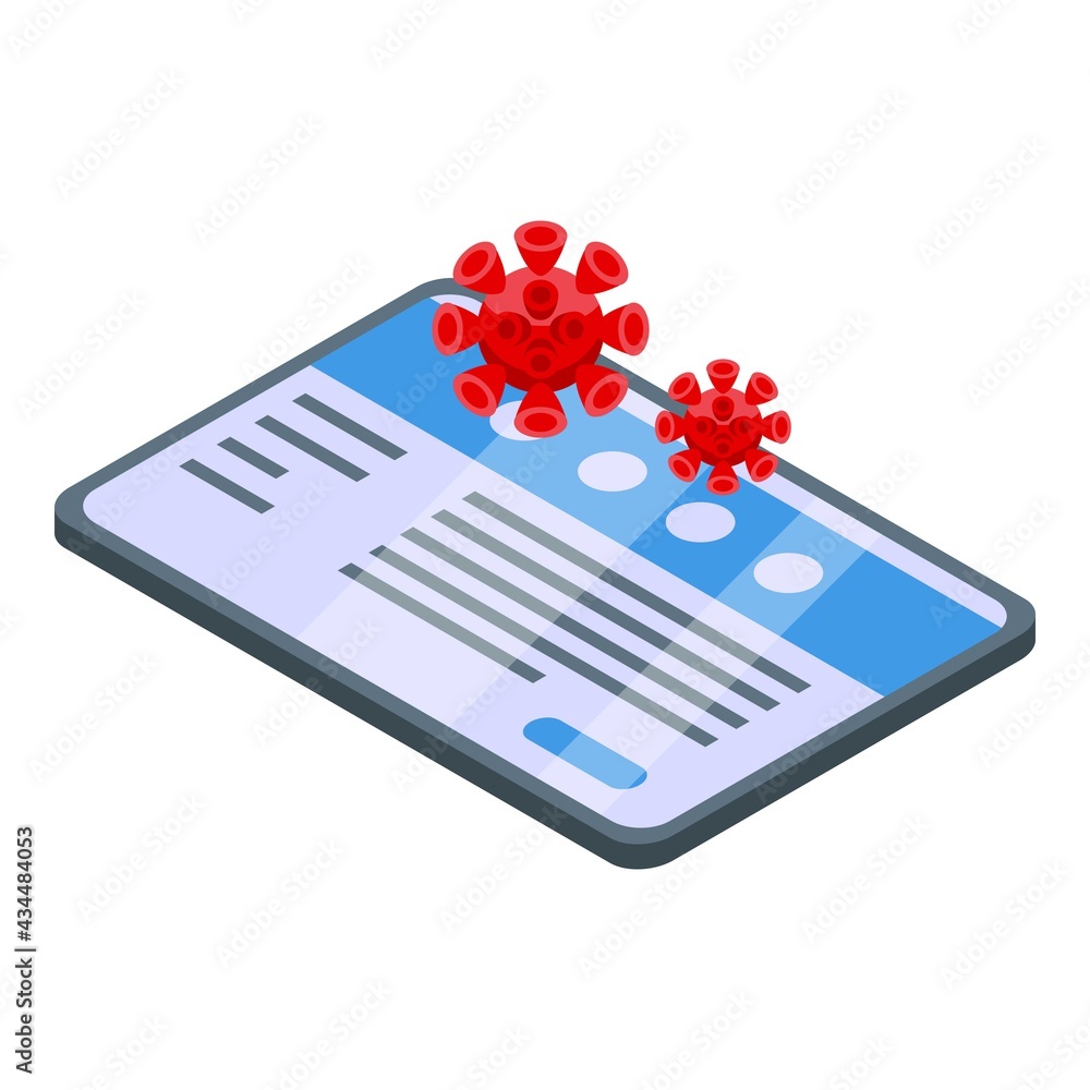 Poster malware virus icon. isometric of malware virus vector icon for web design isolated on white backgrou