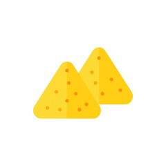 Chips, Nachos Flat Icon Logo Illustration Vector Isolated. Mexican Food and Restaurant Icon-Set. Suitable for Web Design, Logo, App, and Upscale Your Business.