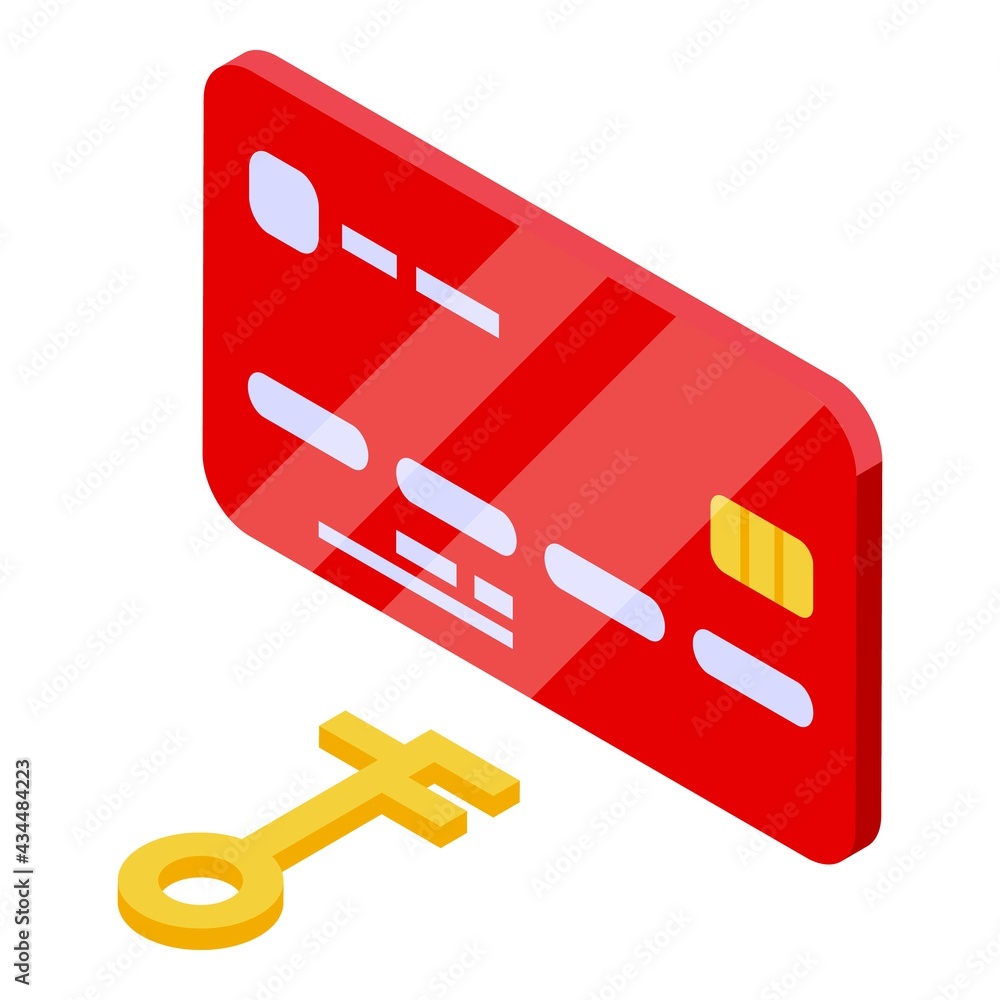 Poster credit card malware icon. isometric of credit card malware vector icon for web design isolated on wh