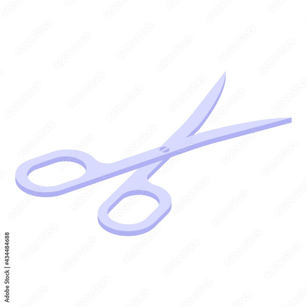 Poster manicure scissors icon. isometric of manicure scissors vector icon for web design isolated on white 