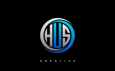 HUS Letter Initial Logo Design Template Vector Illustration
