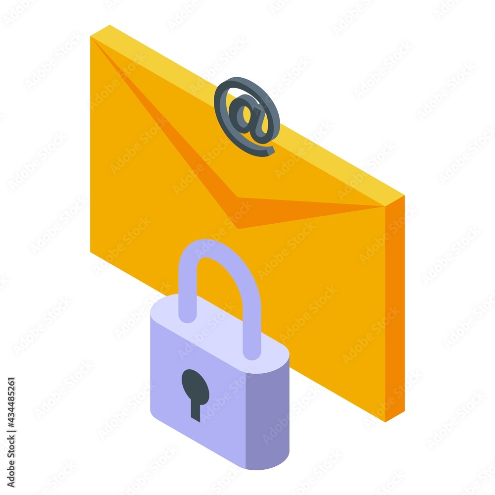Poster mail password protection icon. isometric of mail password protection vector icon for web design isol