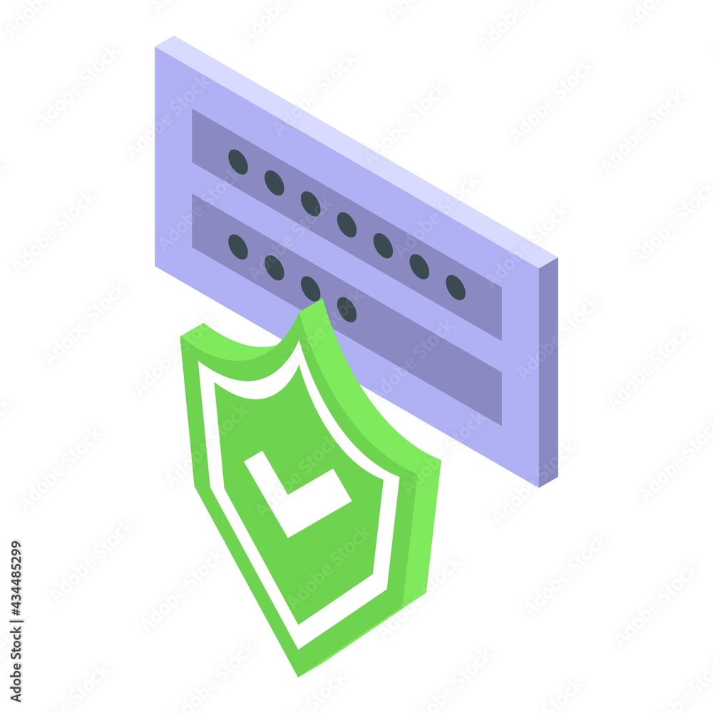 Poster login password protection icon. isometric of login password protection vector icon for web design is