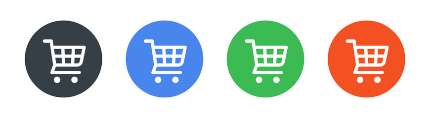 Online shopping cart icon button. Vector illustration © Icons-Studio