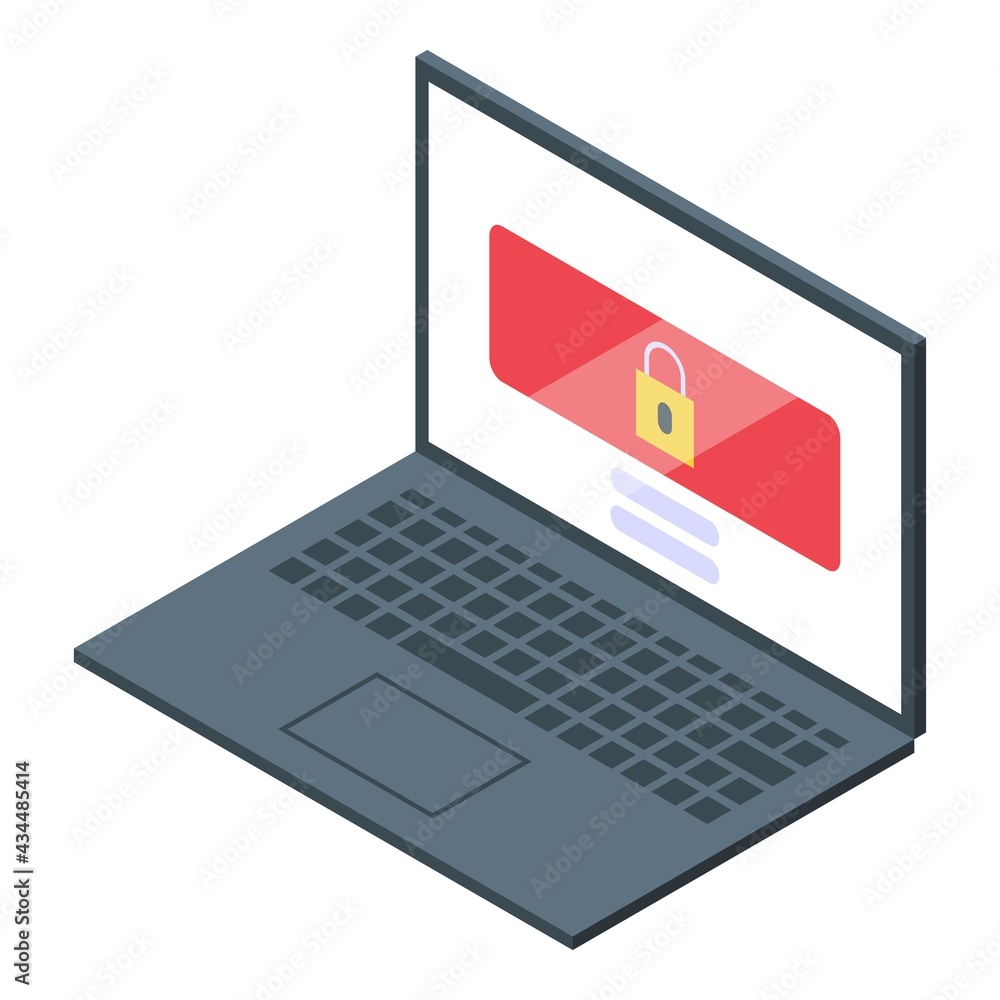 Poster laptop password protection icon. isometric of laptop password protection vector icon for web design 