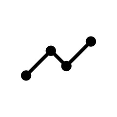 Simple Web or internet traffic graph black line icon. Trendy flat isolated symbol, sign can be used for: illustration, outline, logo, mobile, app, emblem, design, web, dev, site, ui, ux. Vector EPS 10