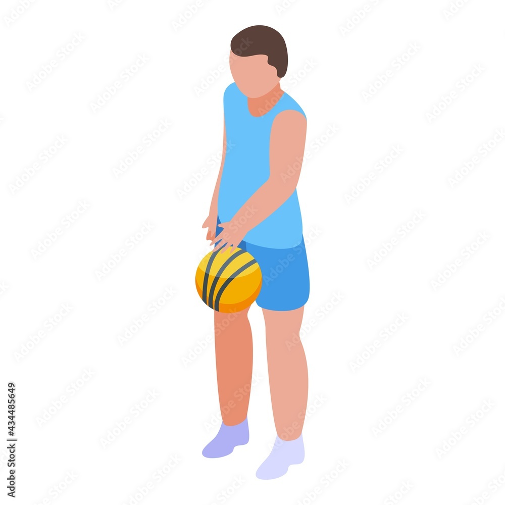 Poster basketball player icon. isometric of basketball player vector icon for web design isolated on white 