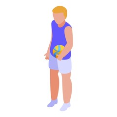 Fototapeta premium Volleyball player icon. Isometric of Volleyball player vector icon for web design isolated on white background