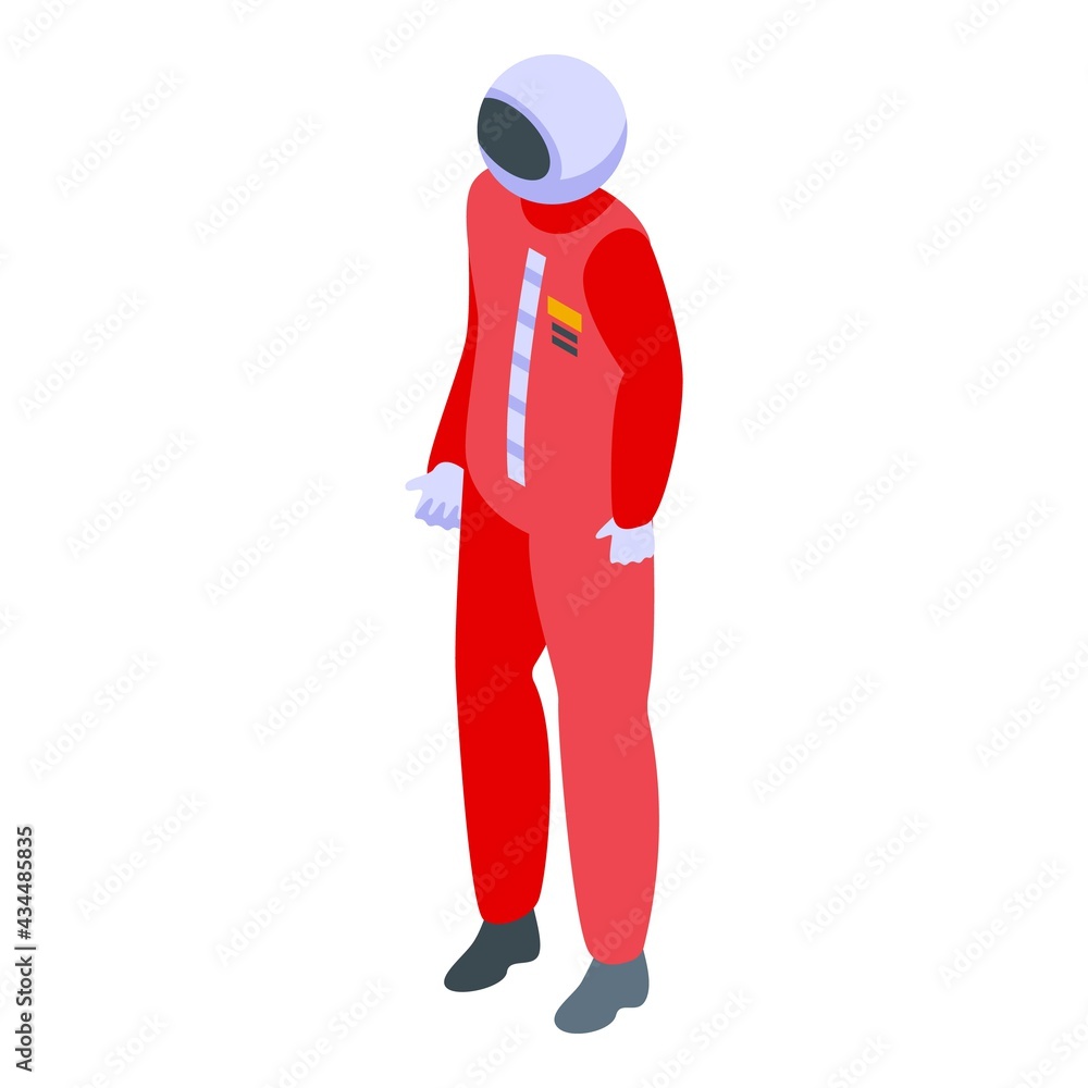 Poster astronaut icon. isometric of astronaut vector icon for web design isolated on white background