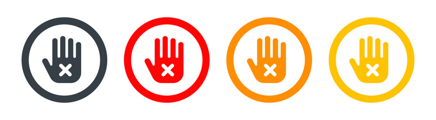 STOP, ban sign isolated. Vector Stop hand sign