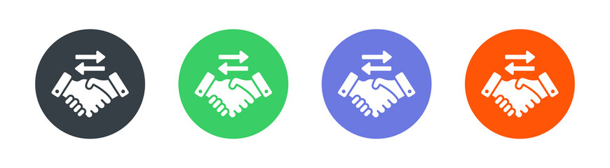 Handshake icon design. Business trading symbol vector illustration. Cooperate with business partner.
