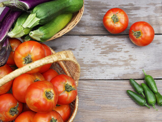 Fresh Summer Vegetable Harvest Fresh Organic Food Concept