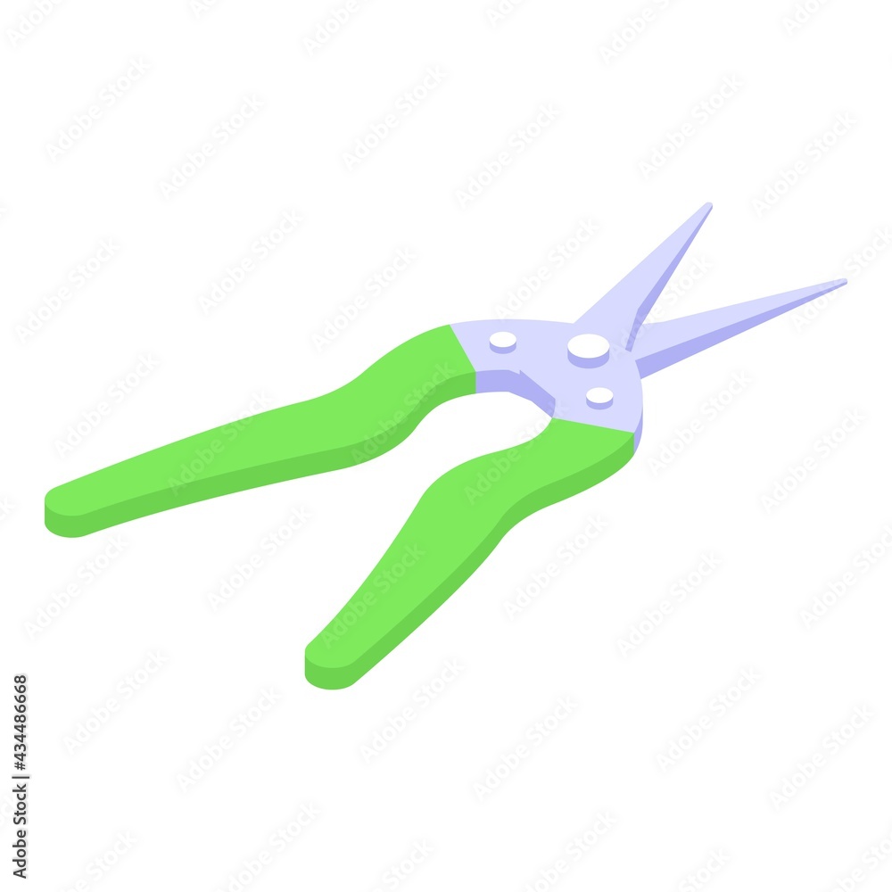 Poster pruning secateurs icon. isometric of pruning secateurs vector icon for web design isolated on white 