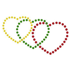 Multicolored hearts icon. Love logo. Vector illustration 