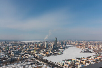 view of the city of Yekaterinburg from above