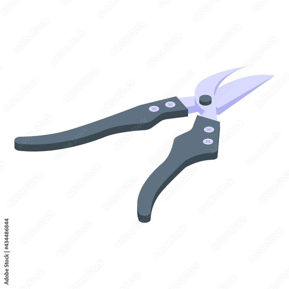 Poster yard scissors icon. isometric of yard scissors vector icon for web design isolated on white backgrou