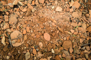 red stones, broken brick, background for text, builder day