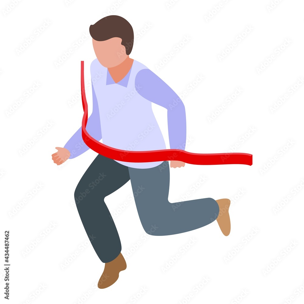 Poster successful career running icon. isometric of successful career running vector icon for web design is