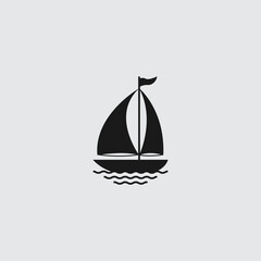 sailboat logo vector icon