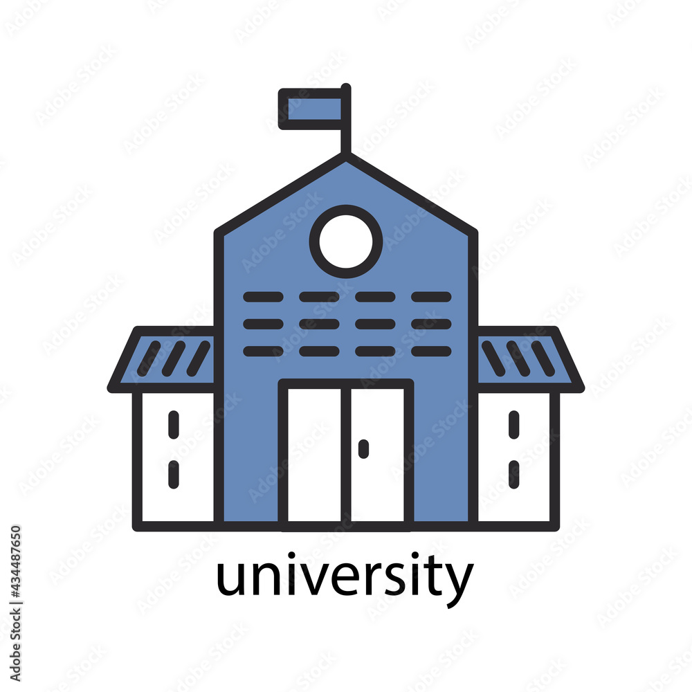 Poster university icon. two tone line colored design. the icon can be used for application icon, web icon, 