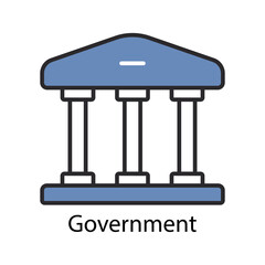 Government building icon. Two Tone line colored Design. the icon can be used for application icon, web icon, infographics. Editable stroke. Design template vector