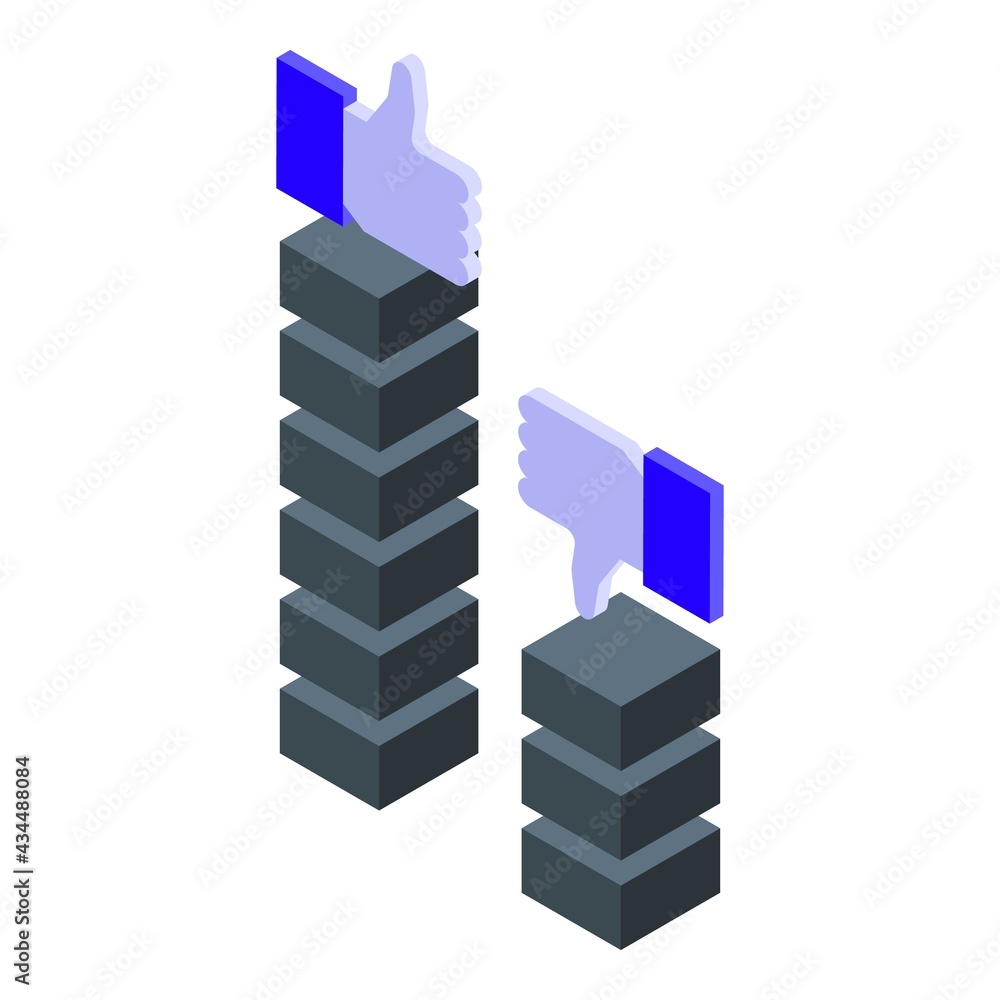 Poster democracy like unlike icon. isometric of democracy like unlike vector icon for web design isolated o