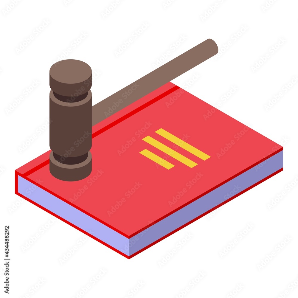 Poster democracy judge book icon. isometric of democracy judge book vector icon for web design isolated on 