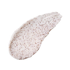 Smear of creamy sorbet with seeds or Smear of coffee scrub. Close-up, isolate on white